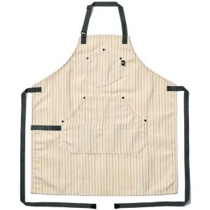 image:imageHexClad Eco Modern Chef Apron for Cooking and Grilling Professional HexTwill Fabric Aprons with PocketsPinstripe Cream