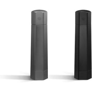 image:imageHexClad HexMill Pepper Grinder Professional Grade Heavy Duty Refillable Aluminum Matte Black Adjustable Ten Coarse Grind SettingsSalt  Pepper Mill Set