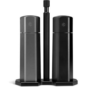 image:imageHexClad HexMill Pepper Grinder Professional Grade Heavy Duty Refillable Aluminum Matte Black Adjustable Ten Coarse Grind SettingsTabletop Set