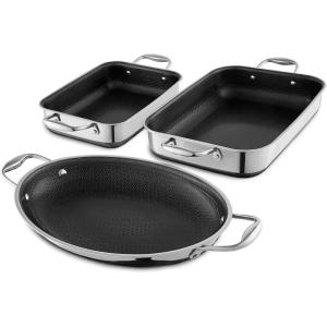 image:imageHexClad Hybrid Nonstick 4 Piece Roasting Pan Set with Rack StayCool Handle Dishwasher and Oven Safe Compatible with All Cooktops Induction Ready