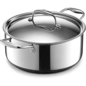 image:imageHexClad Hybrid Nonstick 5Quart Dutch Oven with Stainless Steel Lid StayCool Handles DishwasherFriendly OvenSafe Up to 900F Induction Ready Compatible with All Cooktops5Quart
