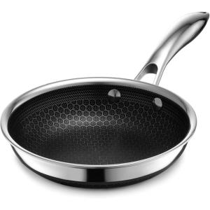 image:imageHexClad Hybrid Nonstick 7Inch Frying Pan with Tempered Glass Lid StayCool Handle DishwasherFriendly OvenSafe Up to 900F Induction Ready Compatible with All CooktopsPan