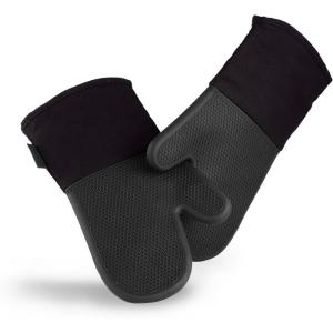 image:imageHexClad Silicone Oven Mitt Set 2Pack Heat Resistant to 500F Black