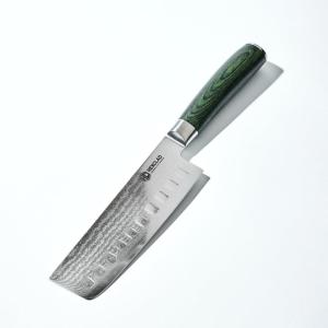 image:imageHexClad Utility Knife 5Inch Japanese Damascus Stainless Steel Blade Pakkawood Handle65Inch Nakiri Knife