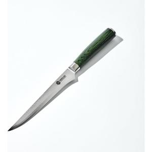 image:imageHexClad Utility Knife 5Inch Japanese Damascus Stainless Steel Blade Pakkawood Handle6Inch Boning Knife