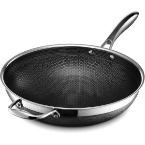 image:imageHexClad Hybrid Nonstick 12Inch Wok StayCool Handle DishwasherFriendly OvenSafe Up to 900F Induction Ready Compatible with All Cooktops12Inch
