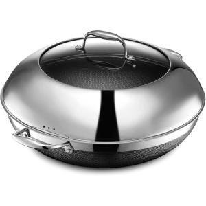 image:imageHexClad Hybrid Nonstick 12Inch Wok StayCool Handle DishwasherFriendly OvenSafe Up to 900F Induction Ready Compatible with All Cooktops14Inch