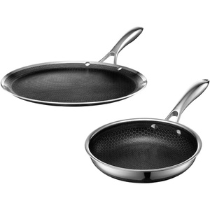image:imageHexClad Hybrid Nonstick 2Piece Cookware Set 8 Pan and 12 Griddle StayCool Handles Dishwasher and OvenSafe Induction Ready Compatible with All Cooktops